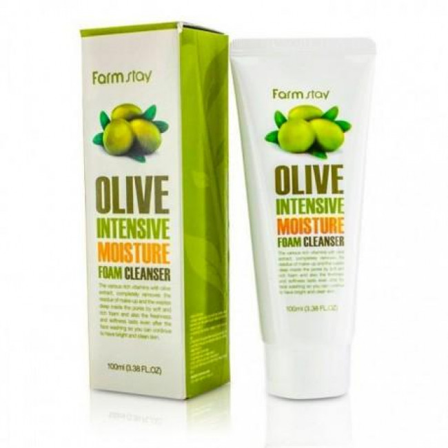 FARMSTAY Пінка для вмивання Olive Intensive Moisture Foam Cleanser з екстрактом оливи зволожуюча, 100мл