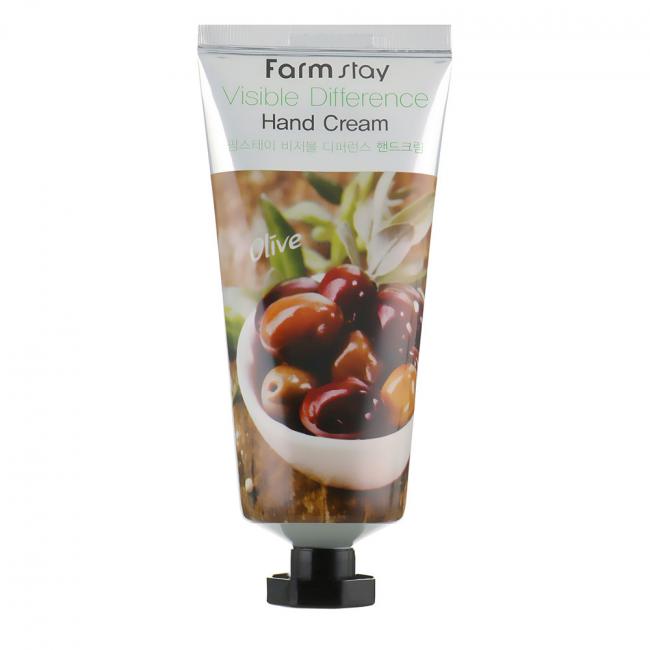 FARMSTAY Крем для рук Visible Difference Olive Hand Cream питательный с экстрактом оливы, 100мл