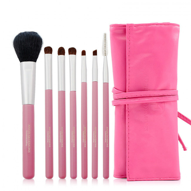 Набір пензлів для макіяжу Makeup brushes, 7 шт pink